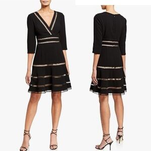 SHANI NWT elegant black dress with lace details and flattering silhouette sz 10